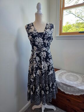 Vintage Y2K Fashion Bug Floral Midi Dress